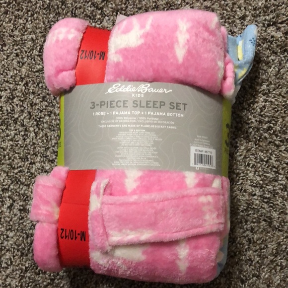 Eddie Bauer Kids Girls 3 Piece Set Robe Pajama Sleep Set - Picture 3 of 8